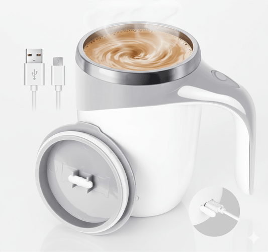 Auto Self Stirring Electric Coffee Mug 380ml Grey - House Of Junglore