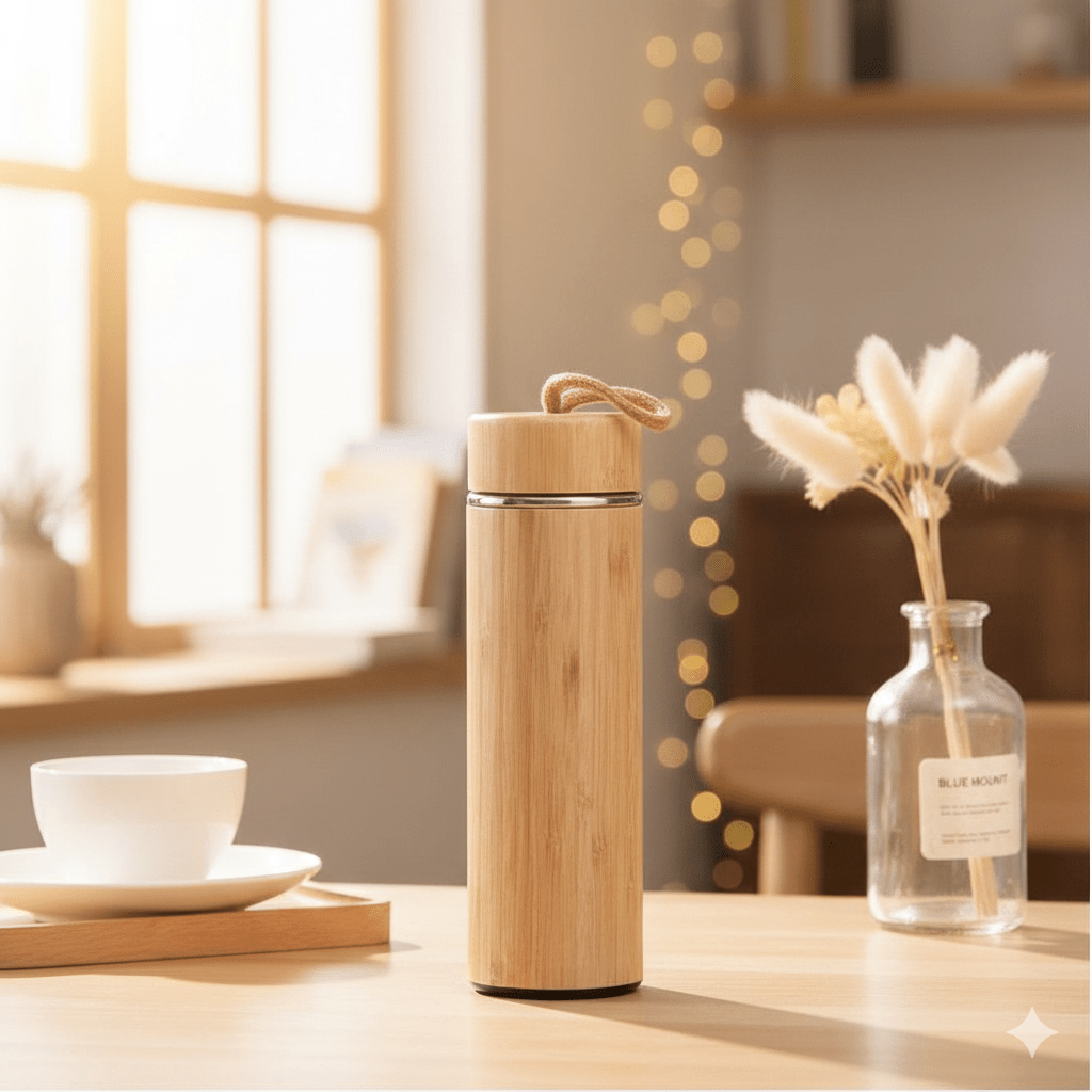 Bamboo Vacuum Insulated Bottle 500 ml - House Of Junglore